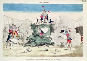 Frihed vælter statuen af den største despot på Place Vendome den 11. august 1792, 1792 sverige